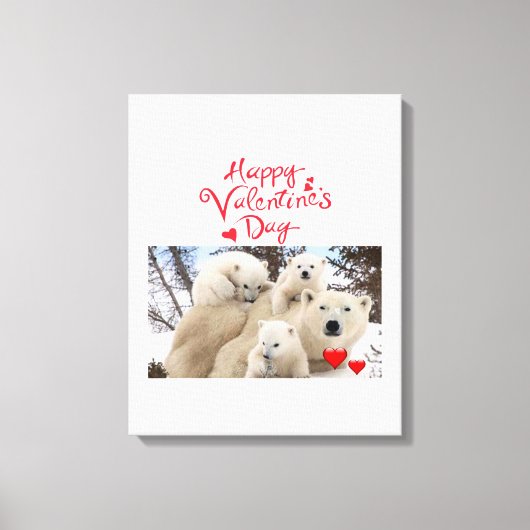 Valentijnsdag Polar Beer van de Verrekte Canvas Dr Afdruk (Voorkant)