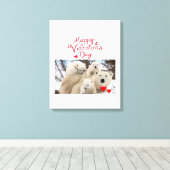Valentijnsdag Polar Beer van de Verrekte Canvas Dr Afdruk (Insitu (Houten vloer))