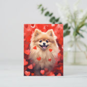 Valentijnsdag Pomeranian Briefkaart (Staand voorkant)