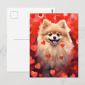Valentijnsdag Pomeranian Briefkaart (Voorkant / Achterkant)