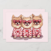 Valentijnsdag Pommeren Feestdagenkaart (Voorkant / Achterkant)