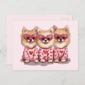 Valentijnsdag Pommeren Feestdagenkaart (Voorkant / Achterkant)