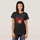 Valentijnsdag Pommeren Hondenliefhebber Heart Paw T-shirt (Voorkant volledig)