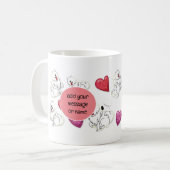 Valentijnsdag Pommeren Hondenras Love Heart Koffiemok (Voorkant links)
