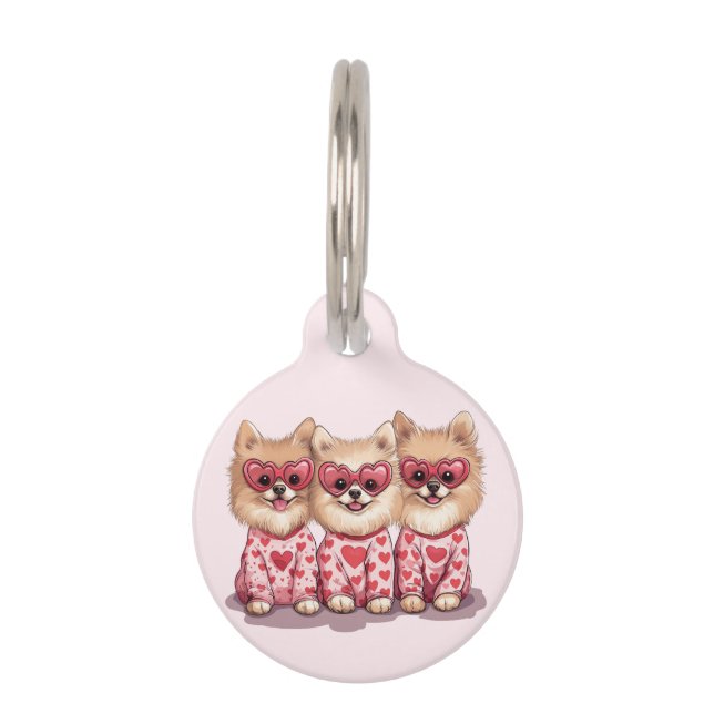 Valentijnsdag Pommeren Huisdierpenning (Voorkant)