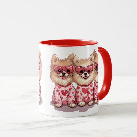 Valentijnsdag Pommeren Mok (Voorkant rechts)