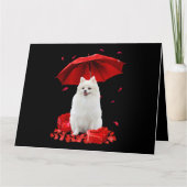 Valentijnsdag Pommeren Umbrella Heart Puppy Dog Kaart (Voorkant)