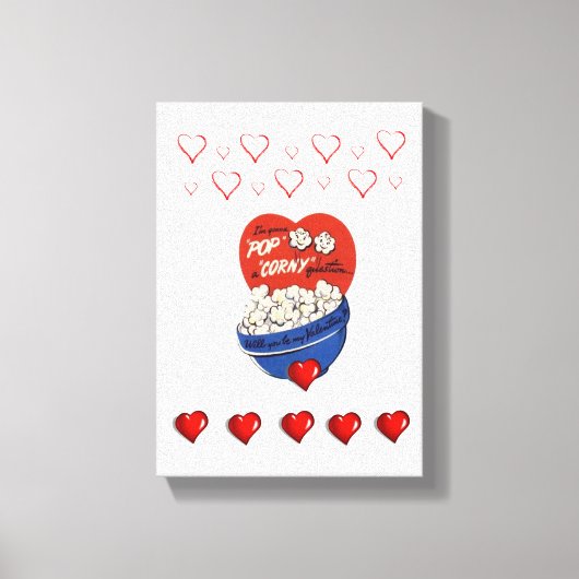 Valentijnsdag Popcorn voor de verrekte Canvas Prin (Voorkant)