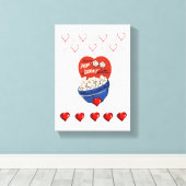 Valentijnsdag Popcorn voor de verrekte Canvas Prin (Insitu (Houten vloer))