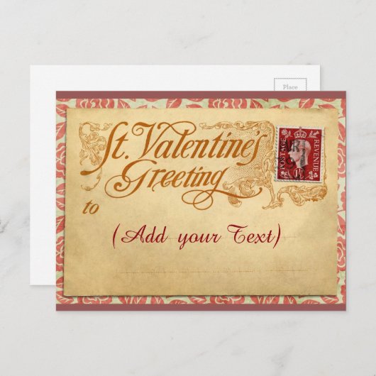 Valentijnsdag Post Kaart (Voorkant / Achterkant)