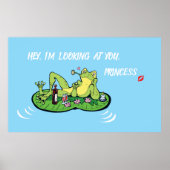 Valentijnsdag Poster Love Funny Princess Frog (Voorkant)