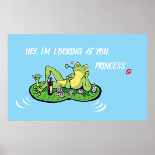 Valentijnsdag Poster Love Funny Princess Frog