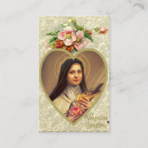 Valentijnsdag Prayer Heilige Kaart met St. Therese Visitekaartje