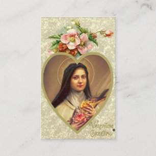 Valentijnsdag Prayer Heilige Kaart met St. Therese Visitekaartje