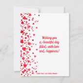 Valentijnsdag Pret Rode Confetti Harten  Notitiekaartje (Achterkant)