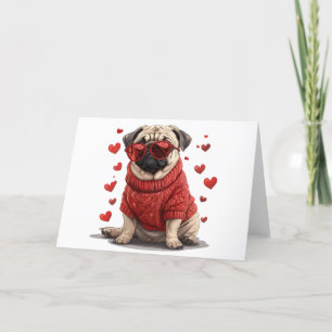 Valentijnsdag Pug Dog Feestdagen Kaart