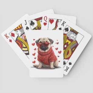 Valentijnsdag Pug Dog Pokerkaarten