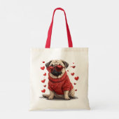 Valentijnsdag Pug Dog Tote Bag (Achterkant)