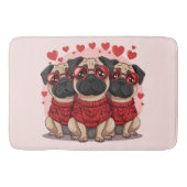 Valentijnsdag Pug Dogs Badmat (Voorkant)