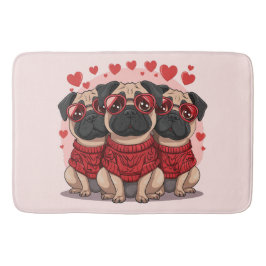 Valentijnsdag Pug Dogs Badmat