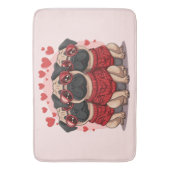 Valentijnsdag Pug Dogs Badmat (Voorkant Verticaal)