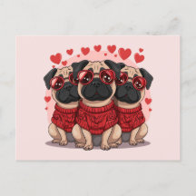 Valentijnsdag Pug Dogs