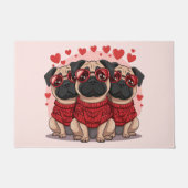 Valentijnsdag Pug Dogs Deurmat (Voorkant)