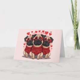 Valentijnsdag Pug Dogs Feestdagen Kaart