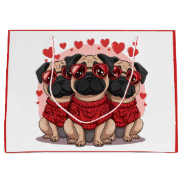 Valentijnsdag Pug Dogs Groot Cadeauzakje