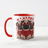 Valentijnsdag Pug Dogs Mok (Links)