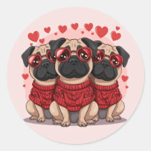 Valentijnsdag Pug Dogs