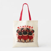 Valentijnsdag Pug Dogs Tote Bag (Achterkant)