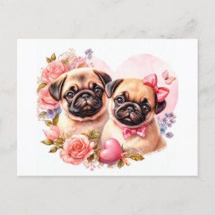 Valentijnsdag Pugs Briefkaart
