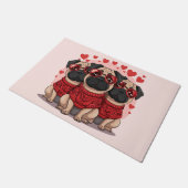 Valentijnsdag Pugs Deurmat (Schuin)