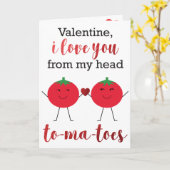 Valentijnsdag Pun Ik Hou Van Je Tomaten Kaart (Gele Bloem)