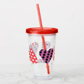 Valentijnsdag Punk gekleurd hartenmonogram Acryl Drinkbeker (Links)