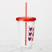 Valentijnsdag Punk Gestippelde Hartjes Monogram Acryl Drinkbeker (Rechts)