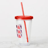 Valentijnsdag Punk Gestippelde Hartjes Monogram Acryl Drinkbeker (Links)