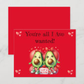 Valentijnsdag: puns. avocado feestdagenkaart (Voorkant / Achterkant)