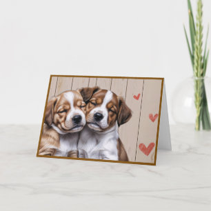 Valentijnsdag puppies Vouwbare Vakantiefolder Feestdagen Kaart