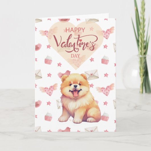 Valentijnsdag Puppy Chow Dog Valentijn Bedankkaart (Voorkant)