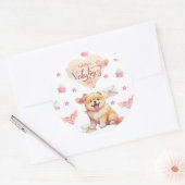 Valentijnsdag Puppy Chow Dog Valentijn Ronde Sticker (Envelop)