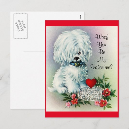  Valentijnsdag puppy Feestdagenkaart (Voorkant / Achterkant)