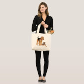 Valentijnsdag Puppy Liefde Grote Tote Bag (Voorkant (model))
