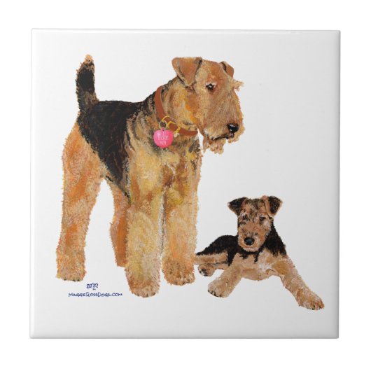 Valentijnsdag Puppy Liefde Tegeltje (Voorkant)