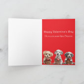 Valentijnsdag Puppy Roze Chocolade Harten Mand Kaart (Binnen)