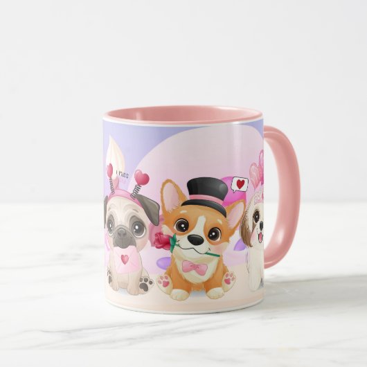 Valentijnsdag Pups Mok (Voorkant rechts)