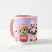 Valentijnsdag Pups Mok (Voorkant links)