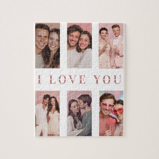 Valentijnsdag Puzzel | Aangepaste Collage Foto's (Verticaal)