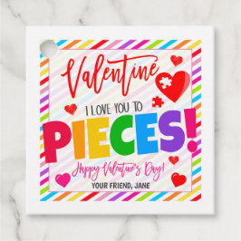Valentijnsdag puzzel cadeaukaart bedankjes labels